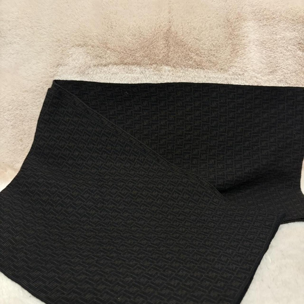 Fendi Monogram Black Textured Scarf